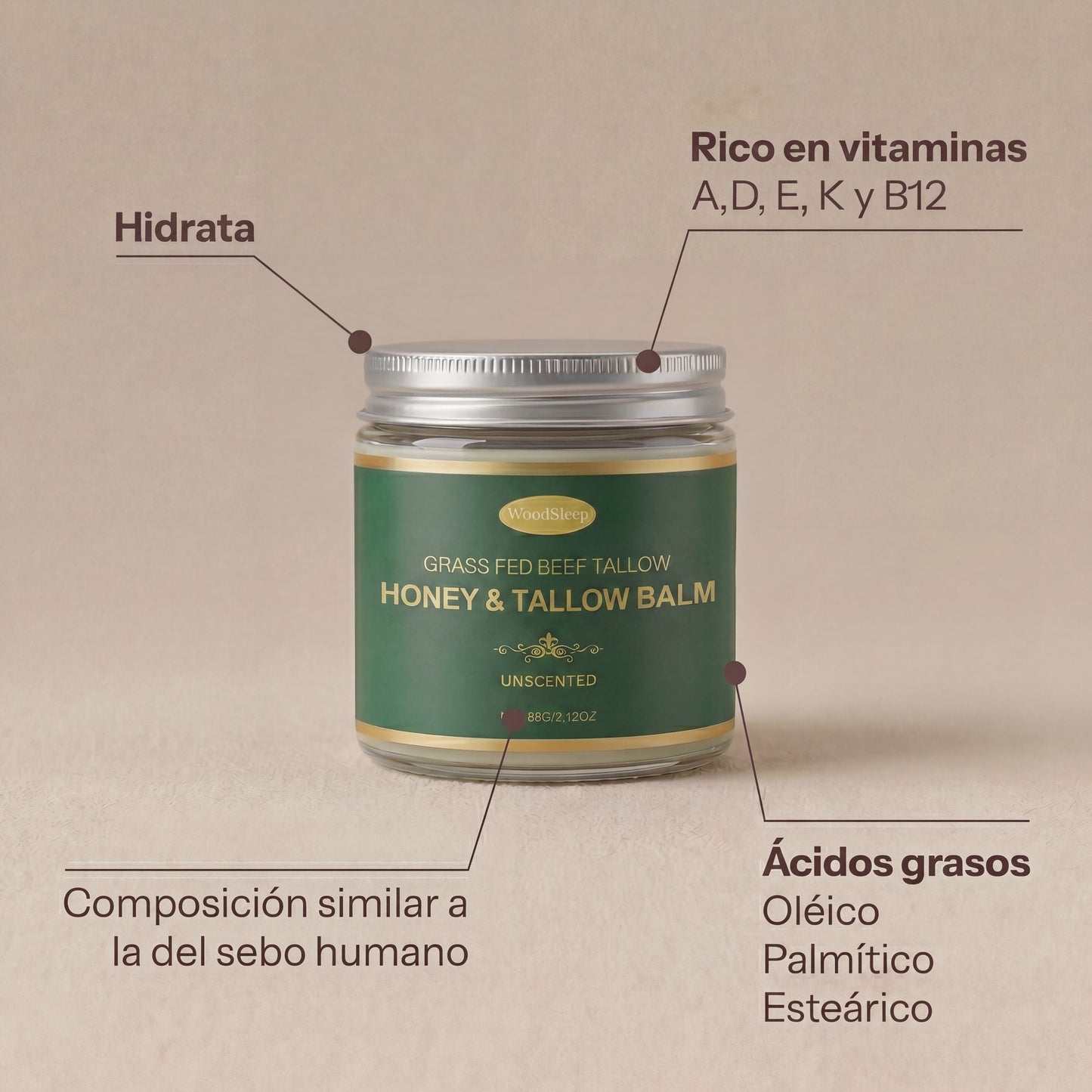 Bálsamo de Sebo de Res con Miel